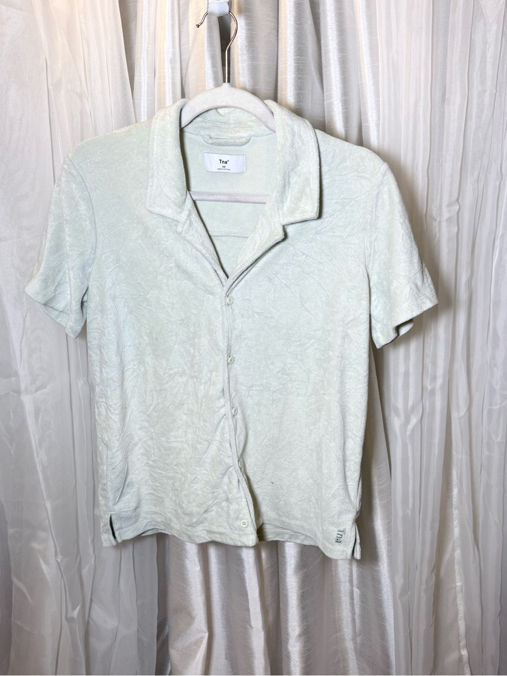 Y2K  Light Mint Short-Sleeve Button Polo Shirt